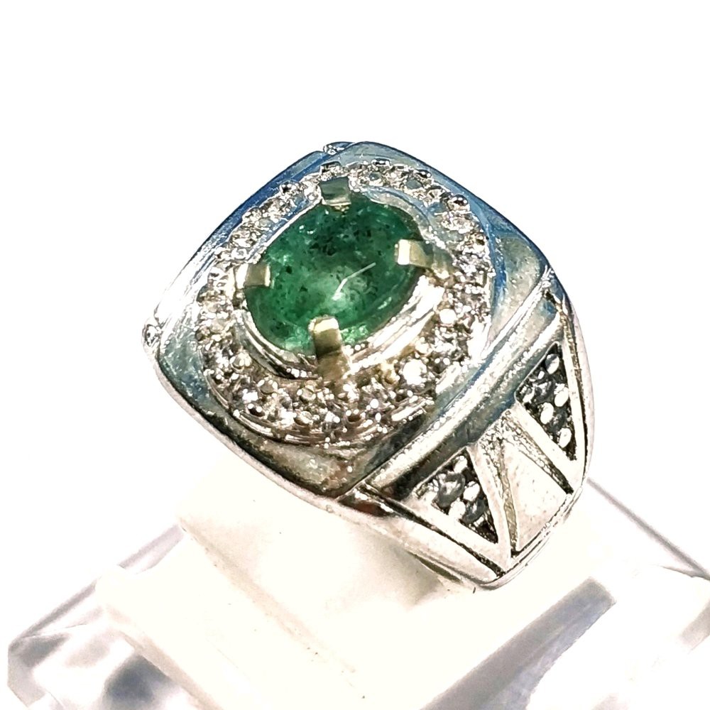 CINCIN BATU PERMATA NATURAL JAMRUD EMERALD BERLY ORIGINAL