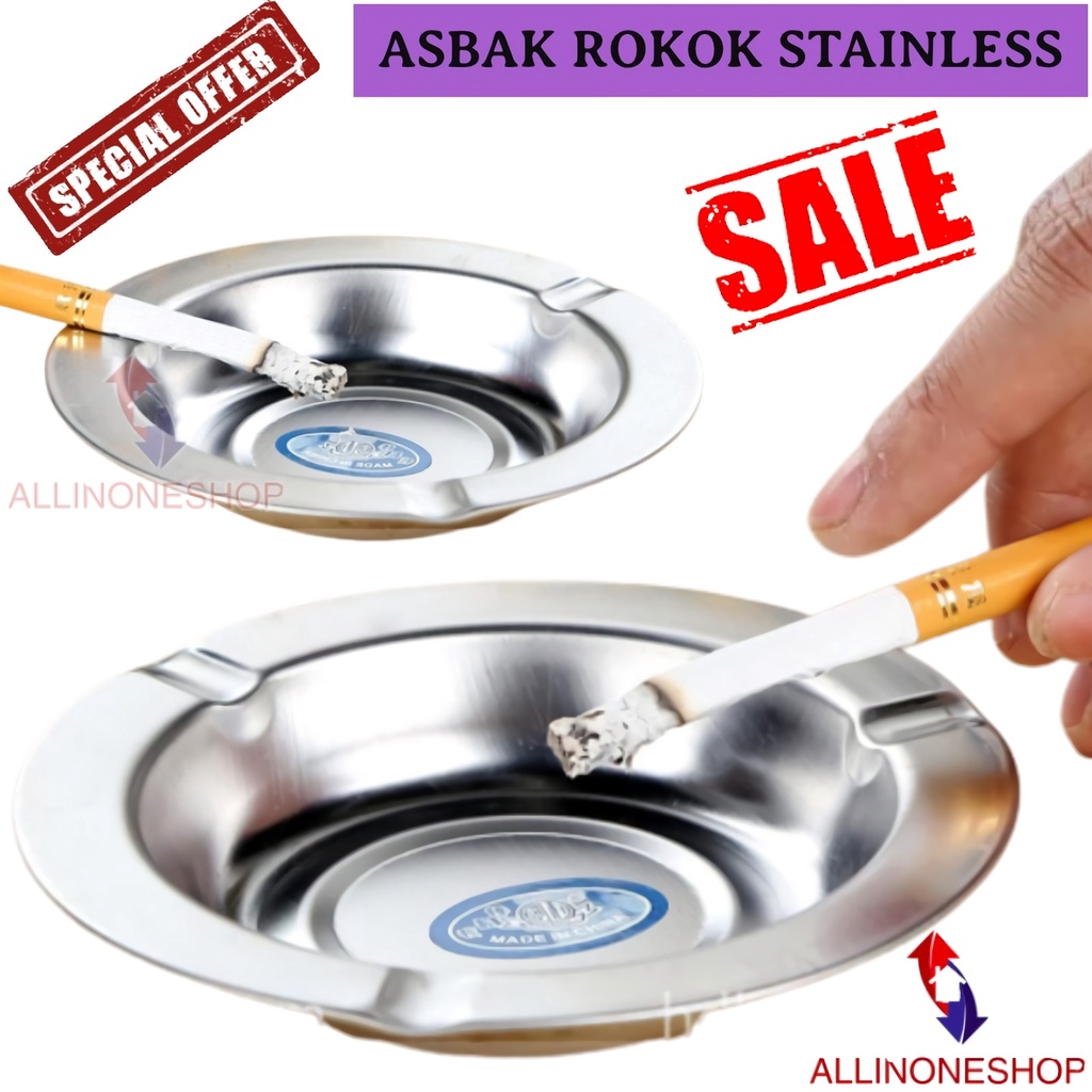 ASBAK ROKOK STAINLESS 12 CM / ASBAK SENG / ASHTRAY CIGARETTE / ASBAK ROKOK BULAT