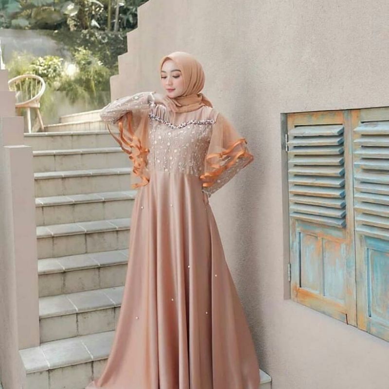 Ratu dress dress wanita gamis pesta baju muslim perempuan gaun pesta muslim dress muslim gamis bruka