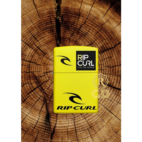 Korek zippo Custom Ripcurl Yellow Free ukir laser / Grafir / print UV nama dan logo