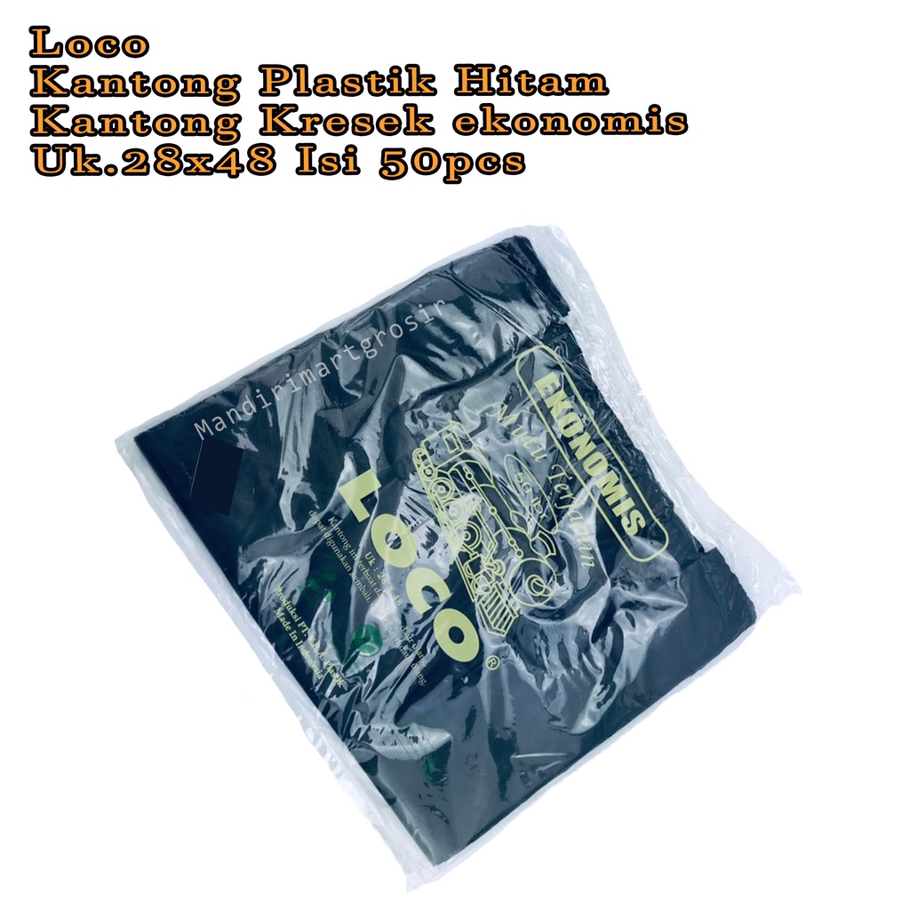 Kantong Plastik Hitam *Loco * Kantong Kresek ekonomis * Uk.28x48