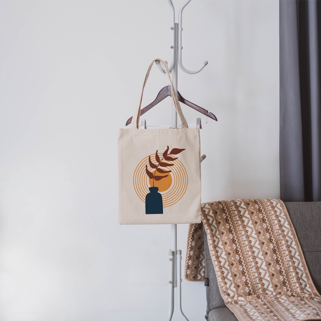 Sevine Tote Bag Kanvas Tas Fashion Totebag Wanita DTF Printing Nordic Aesthetic Series - KPA11