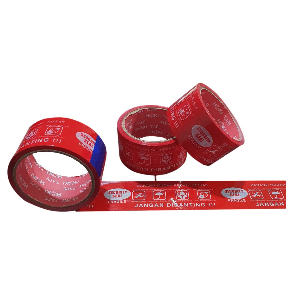 

LAKBAN FRAGILE MERAH JANGAN DIBANTING 48mmx50 YARD HOKI TAPE