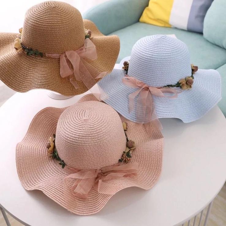 Garansi Pembayaran Topi pantai Mahkota bunga IMPORT