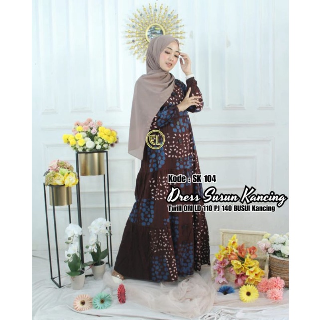 Gamis twill ori susun rempel