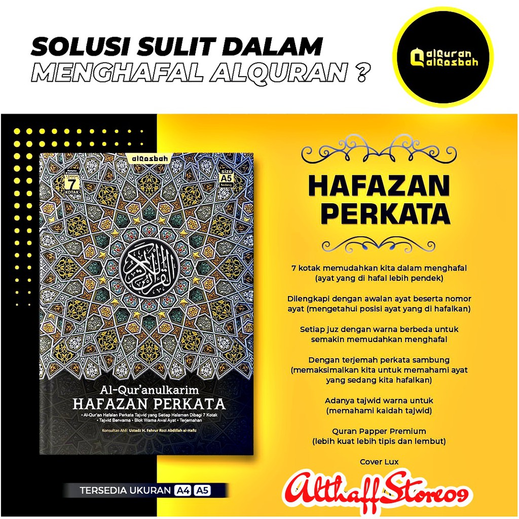 Hafazan A5 Alquran Hafalan Perkata