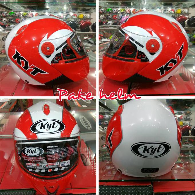 HELM KYT ROCKET HELM KYT FULL FACE WHITE RED