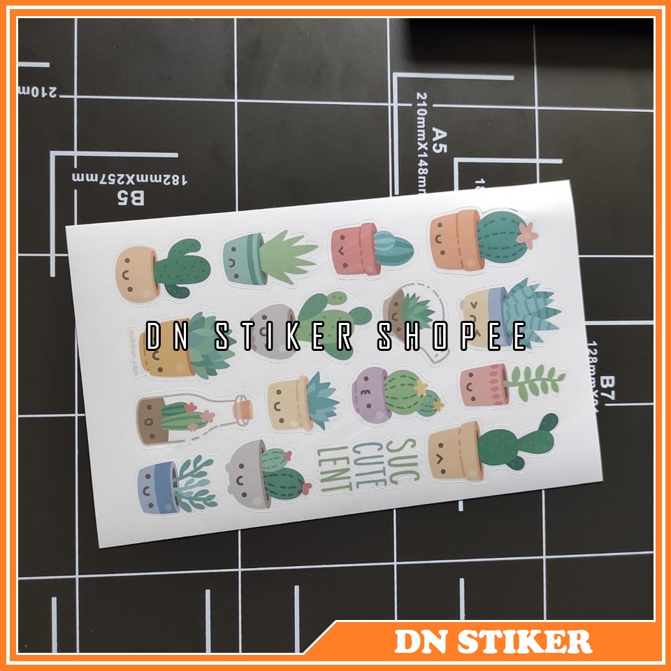 

Stiker kertas gambar kaktus aesthetic 1 lembar stiker aksesoris cutting stiker untuk jurnal