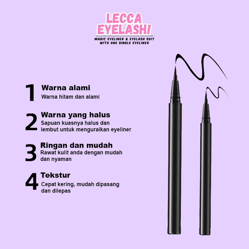 BULU MATA PALSU MAGIC EYELINER &amp; EYELASH LANGSUNG NEMPEL PAKETAN SET 3 PAIRS AKSESORIS HIASAN MATA WANITA MERK LECCA