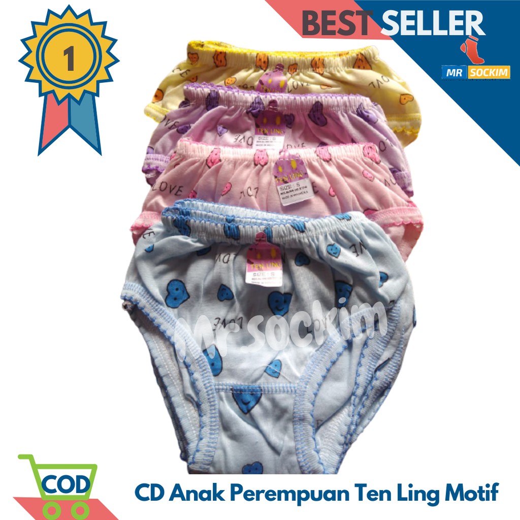 Ten ling | PMR | Halona - 5 Pcs Celana dalam anak perempuan motif