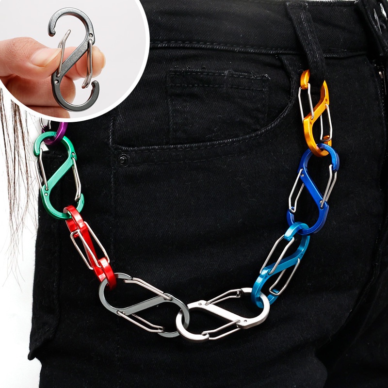 Carabiner Mini Bentuk S Dua Sisi Bahan Alloy Untuk Aksesoris Rock Climbing