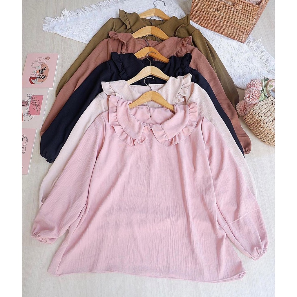 1KG MUAT 5PCS | DAWIA SHIRT TOP BLOUSE RAYON CRINCLE KOREAN STYLE HITS OOTD SELEBGRAM FASHION GROSIR MURAH WANITA