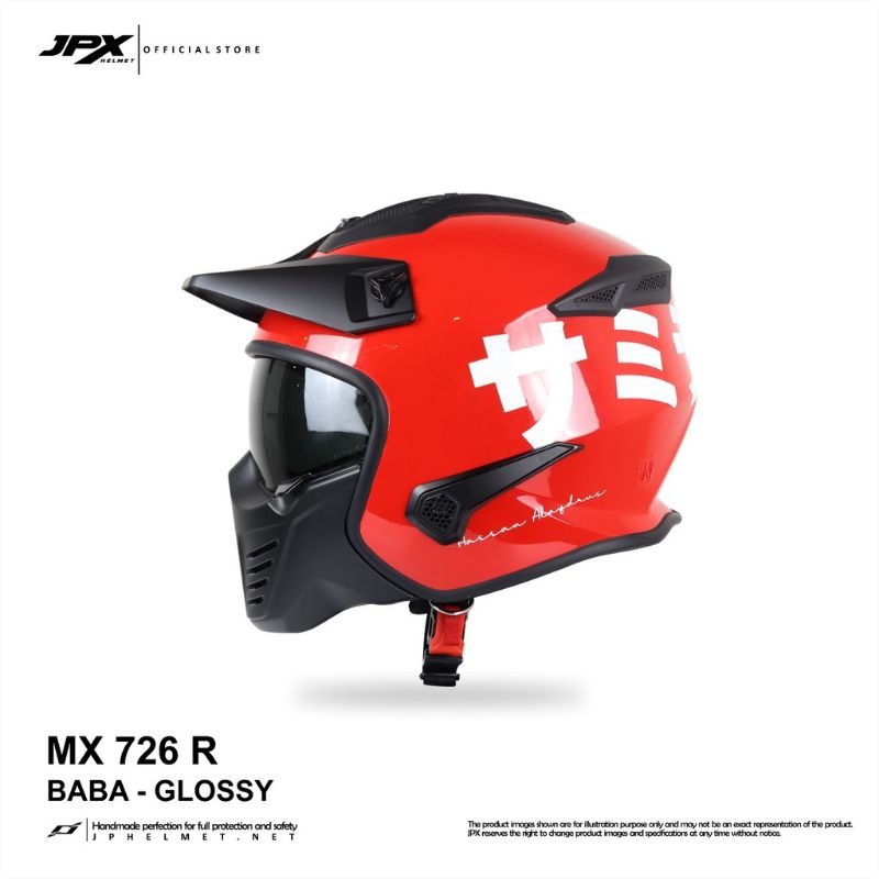 HELM JPX MOTOCROSS_JPX MX 726R - BLACK DOFF / RED (ONGKIR 2 KG)