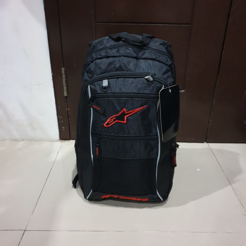 Tas Ransel Alpin Hitam Logo Merah