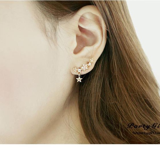 Anting Penuh Berlian Little Star Stud Earrings Fashion Jewelry