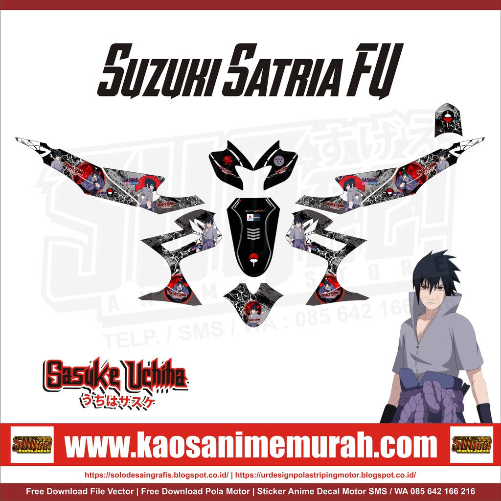 Sticker Anime Decal Motor Suzuki Satria FU Sasuke Uchiha Shopee