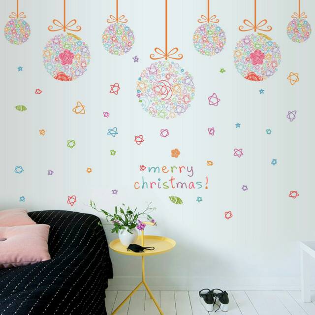 RELIZA Wall Sticker / Wallsticker / Stiker Dinding 60X90 GLASS CHRISTMAS BALL SK9071