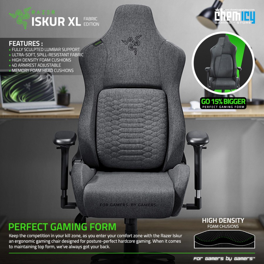 Razer Iskur Fabric XL Gaming Chair / Kursi Gaming