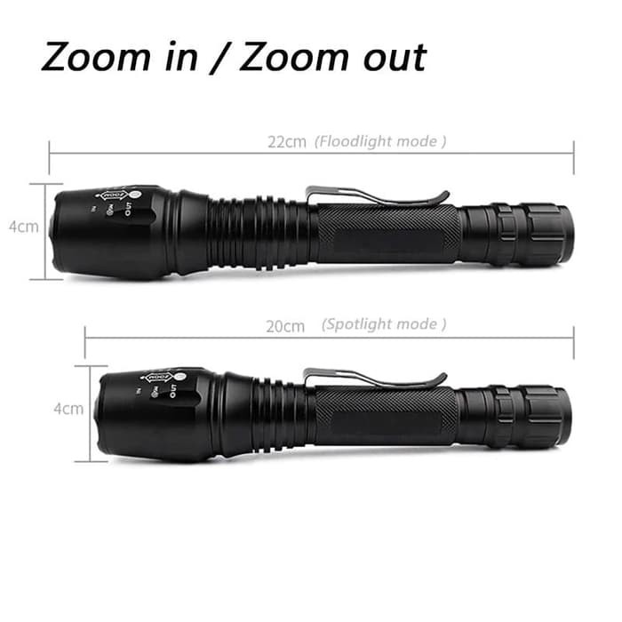 Paket Senter LED E27 Cree XM-L T6 3800 Lumens Bonus Tas Battery