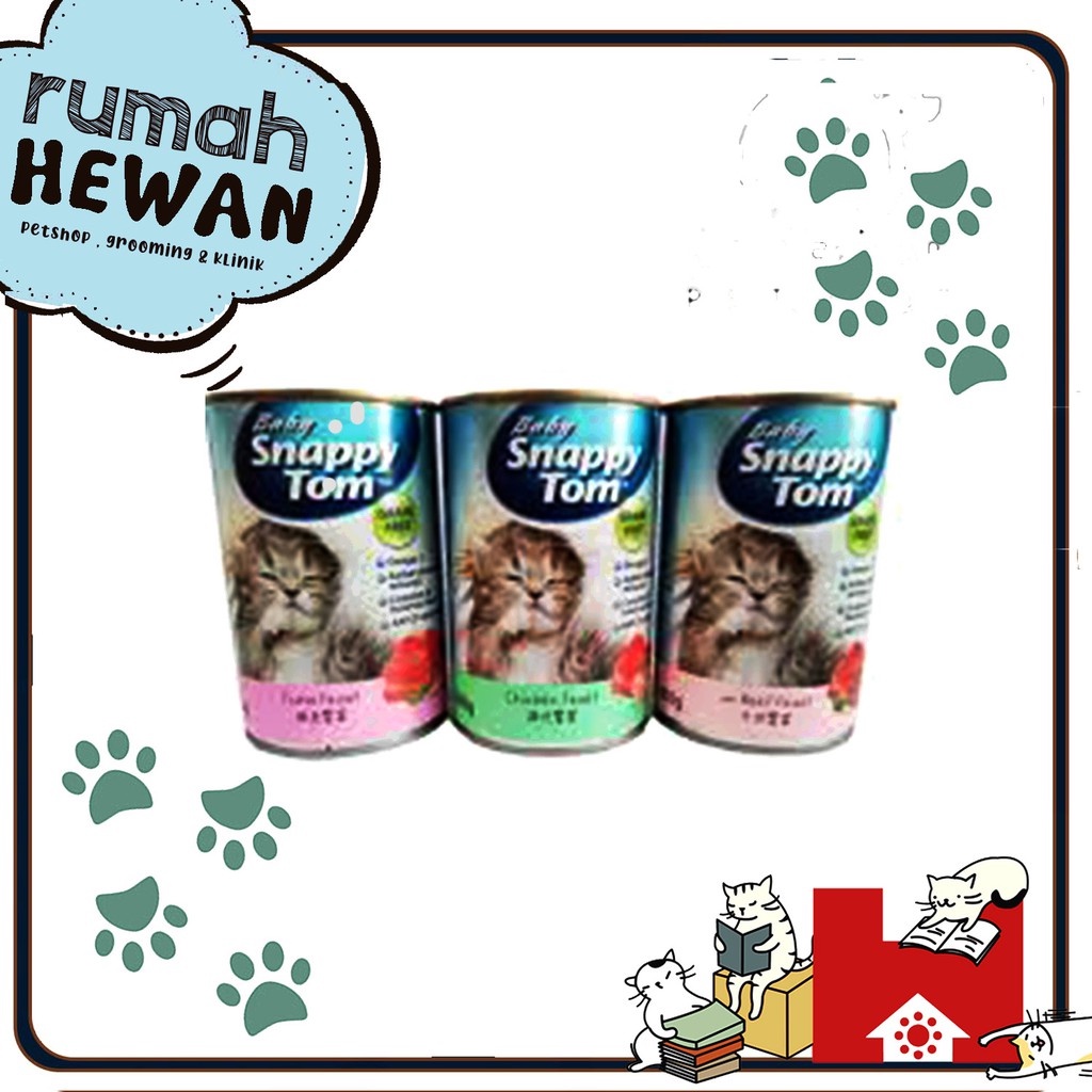 Promo SNAPPY TOM BABY Kaleng 400GRAM | MAKANAN ANAK KUCING WET FOOD CAT SNAPPYTOM 400 gr