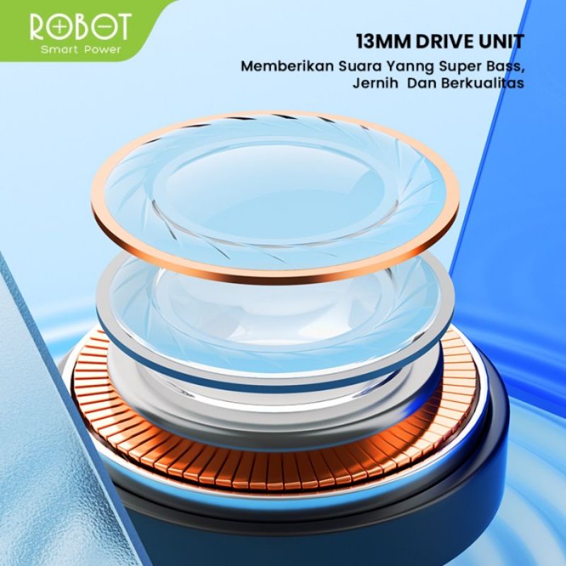 Robot Airbuds T50 Headset Bluetooth 5.1 Wireless Earphone Earbuds IPX4 TWS-5