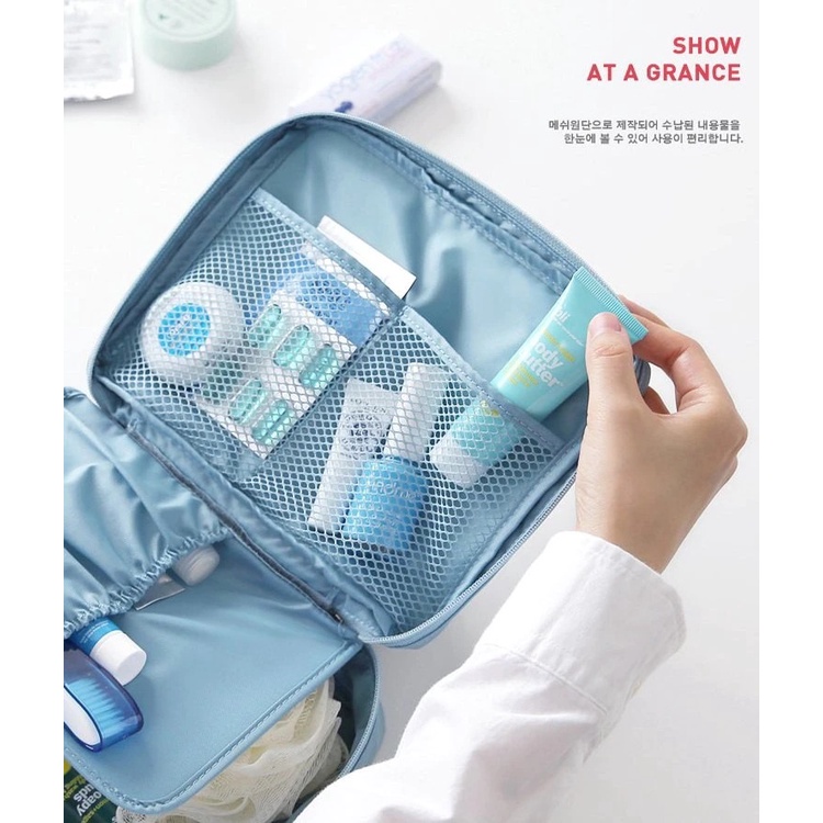 TAS TRAVEL KOSMETIK BAG POUCH MAKE UP TRAVEL BAG AKSESORIS  KOREA  PERLENGKAPAN ALAT MULTIPOUCH  KECANTIKAN U169