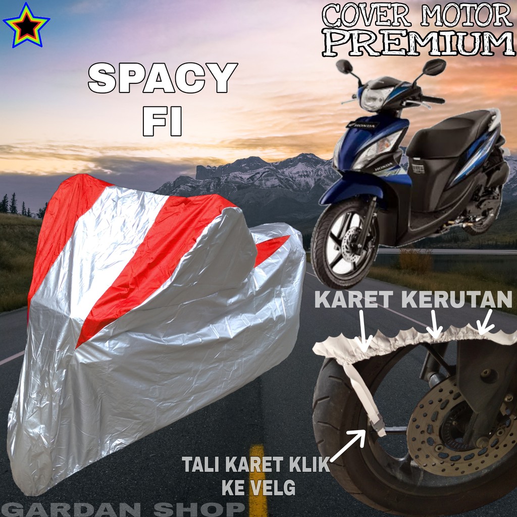 Sarung Motor SPACY FI Silver MERAH Body Cover Penutup Motor Spacy Fi PREMIUM