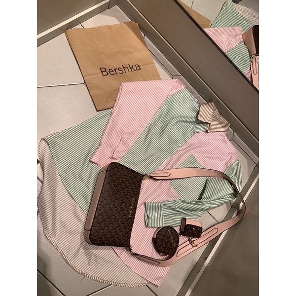 SALE 5.5 BISA COD - BERSHKA STRIPE SHIRT / KEMEJA COLORFULL / KEMEJA GARIS / KEMEJA WANITA / KEMEJA 