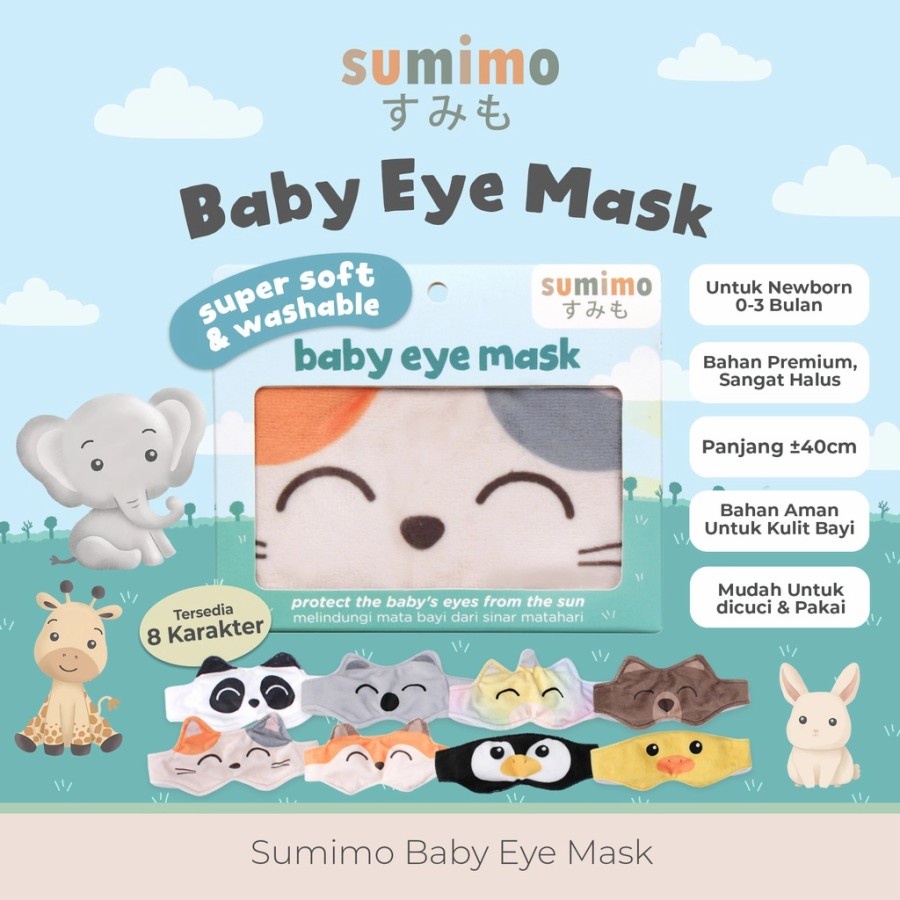 Eye Mask Baby Sumimo Pelindung Penutup Mata Bayi Kacamata Jemur Animal