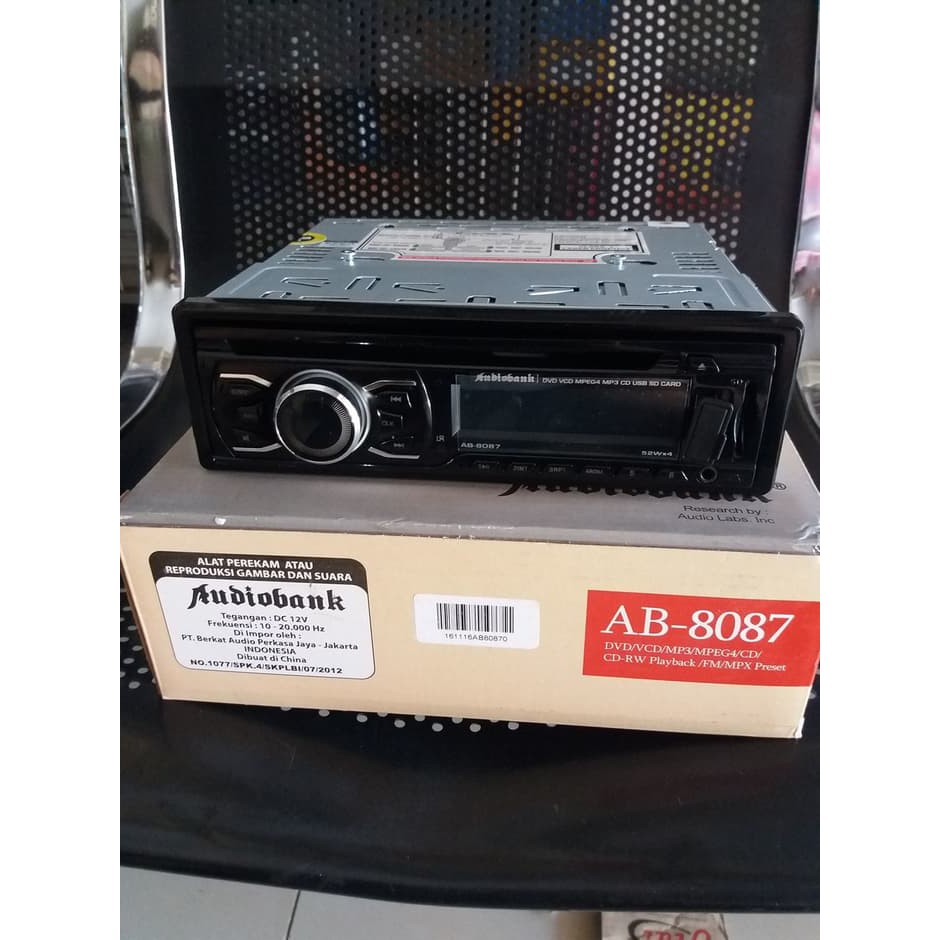 DVD MOBIL SINGLE DIN TAPE MOBIL AUDIOBANK (ORIGINAL ASLI)
