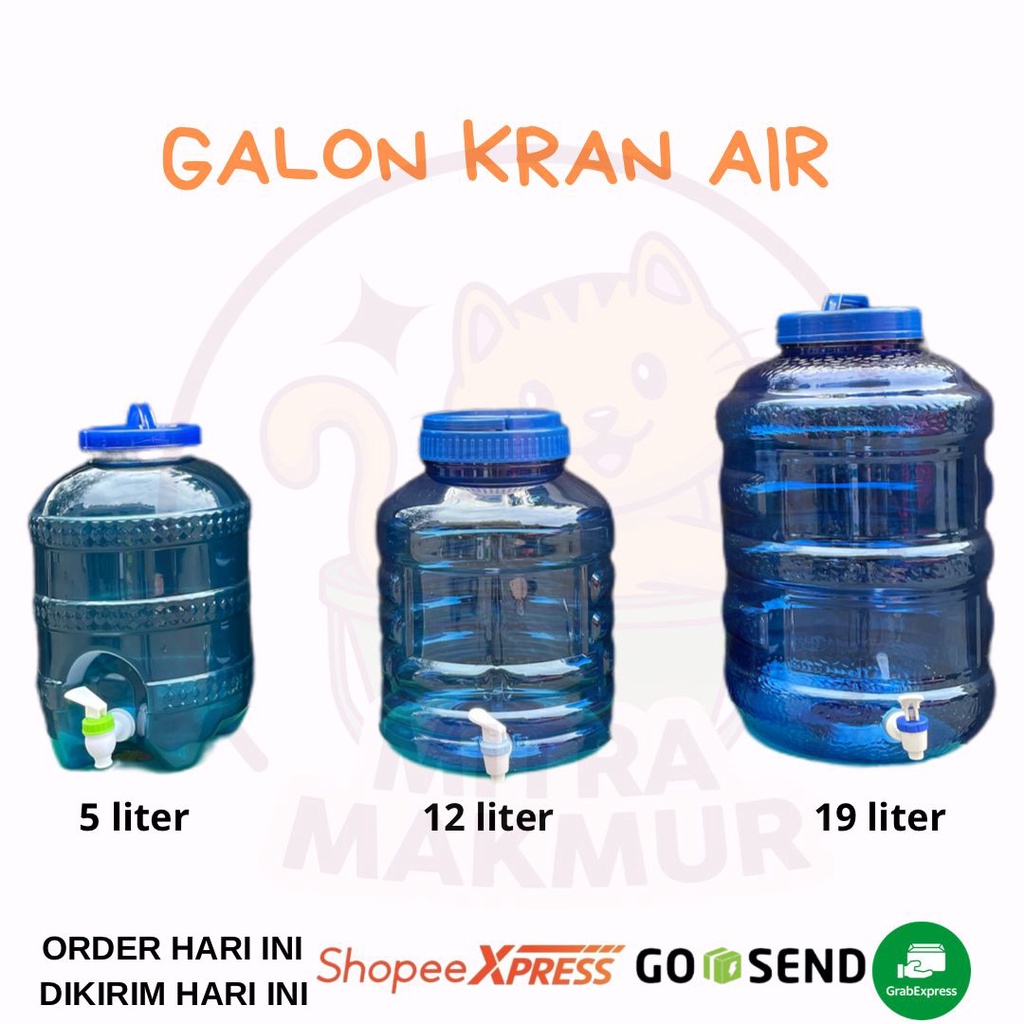 NEW!! GALON AIR + KRAN 5 - 12 - 19 LITER