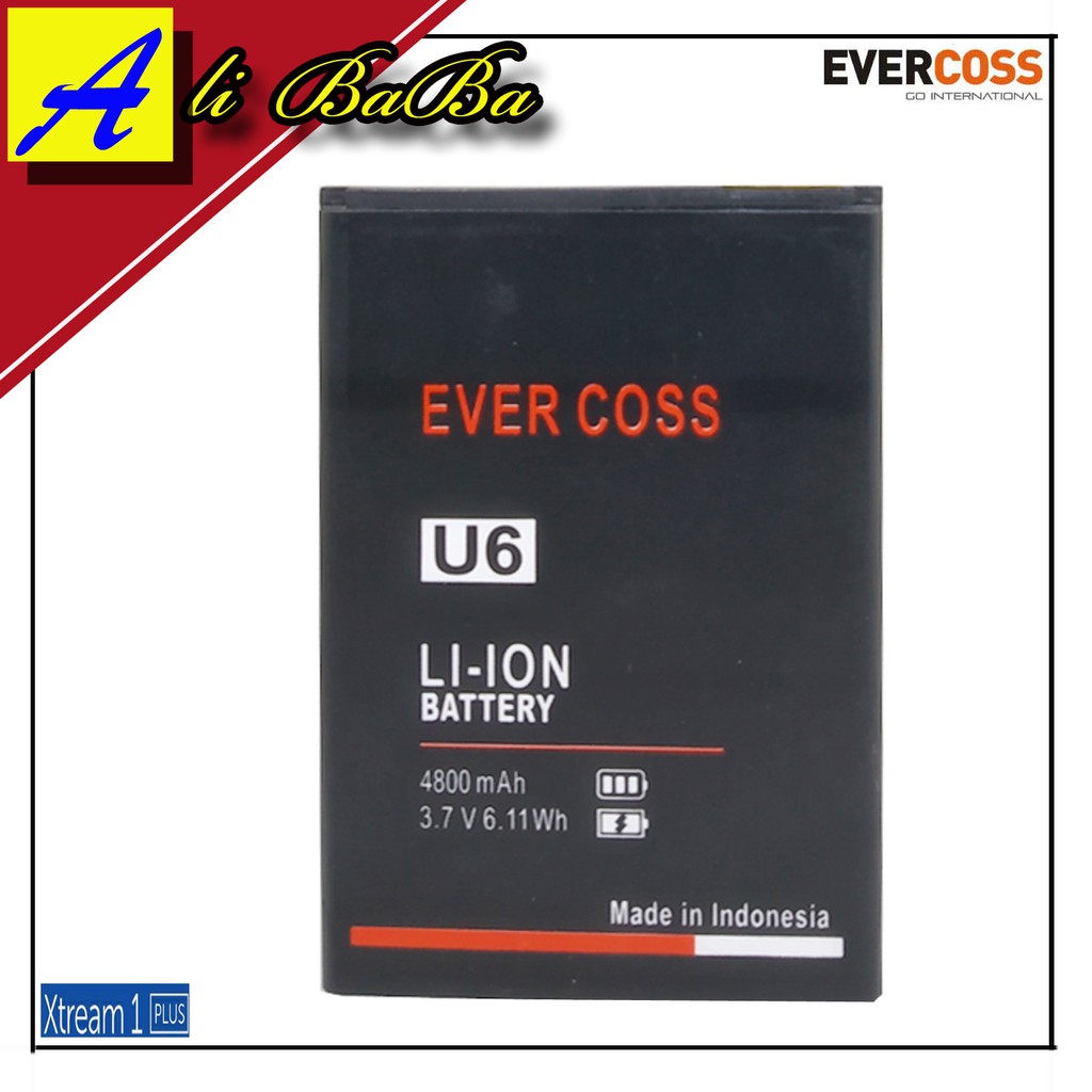 Baterai Handphone Evercoss U6 Xtream 1 Plus Double Power Evercoss U6 Batre HP Evercoss U6 Batre