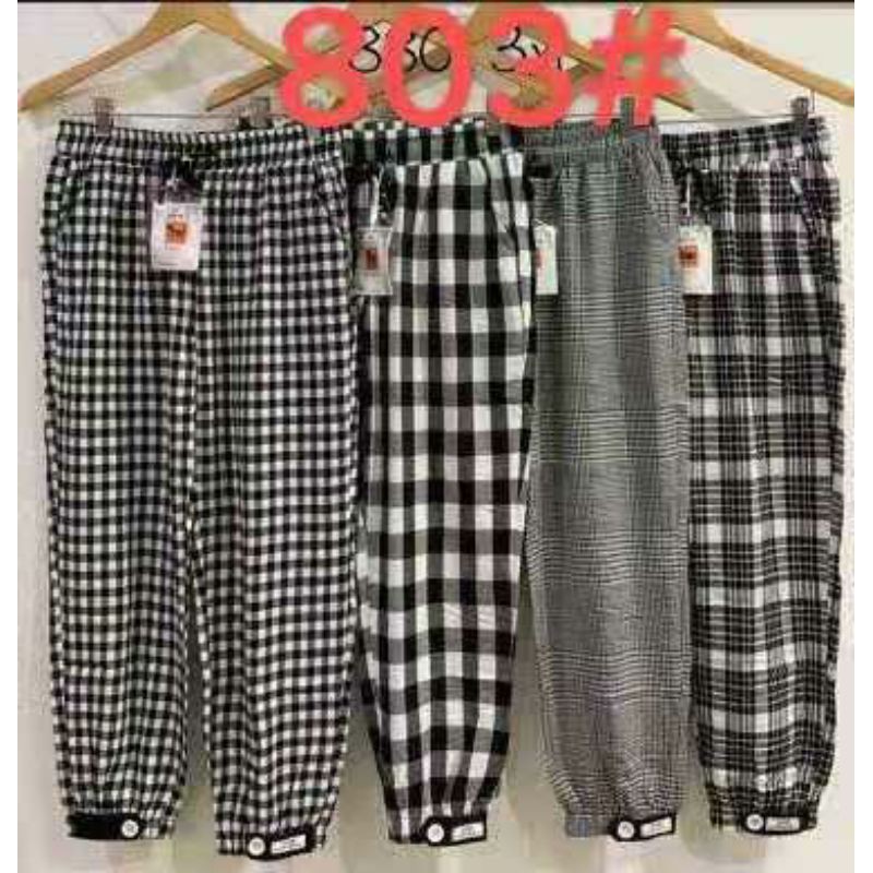 Celana tartan motif kotak / celana wanita kotak kotak  /BUGGY  PANTS / CELANA joger import