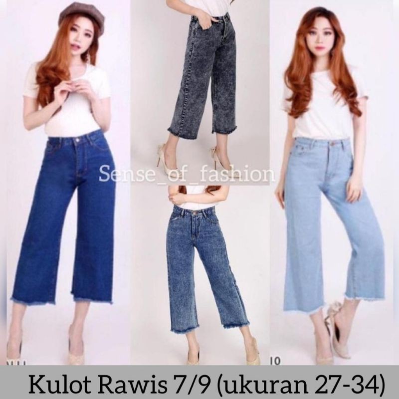 (Bisa COD) celana jeans kulot rawis 7/9 wanita / Kulot jeans / Celana kulot