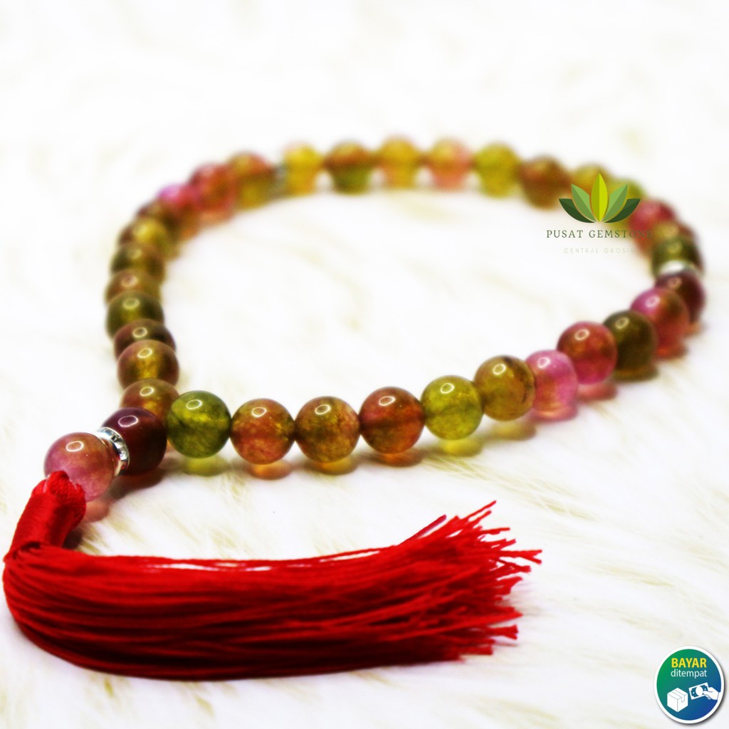 Tasbih Batu Ruby Tanzania 33 Butir Natural