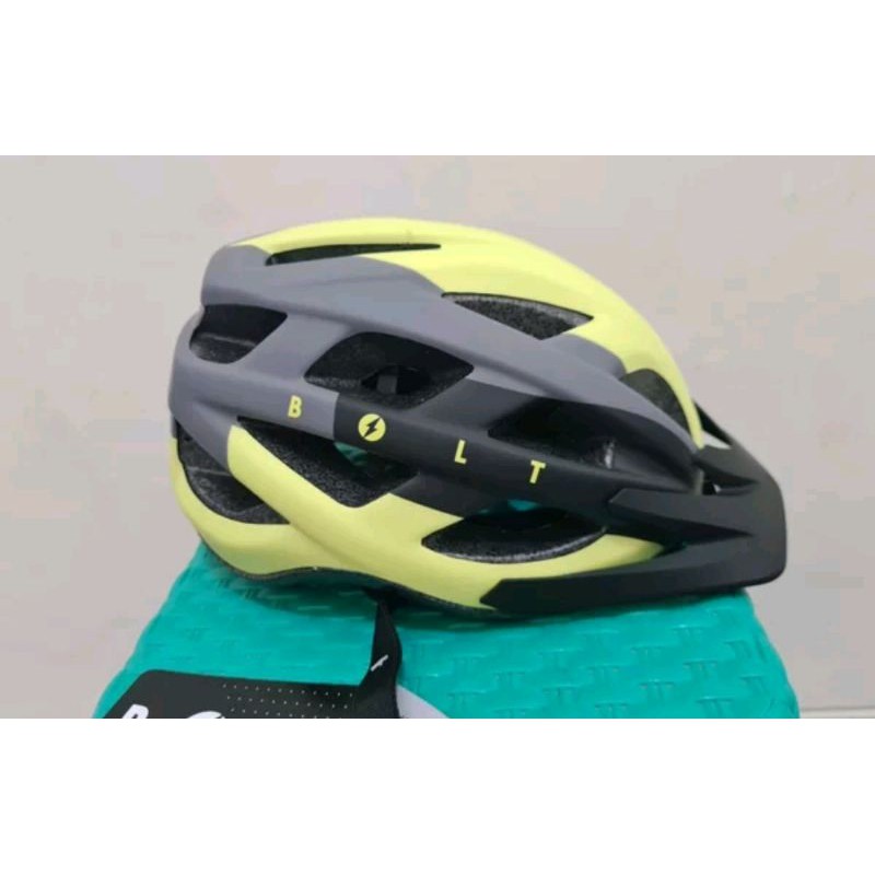 Helm Polygon Bolt Size M Warna Matt Yellow Grey . Helmet Sepeda Mtb Roadbike Lipat dll