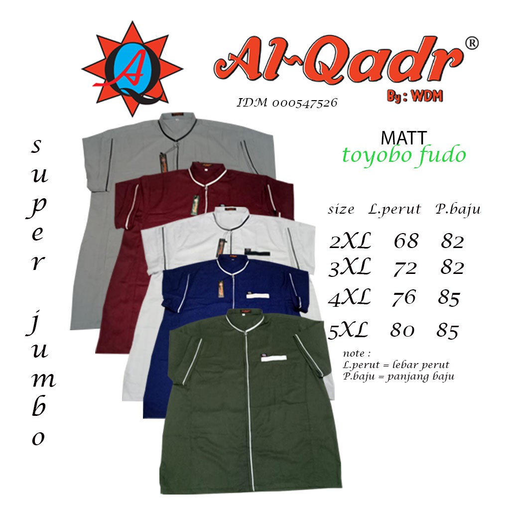 Baju Koko Pria Dewasa JumboTerbaru Al qadr &amp; AB Alkahfi Bareno Jumbo Lenggan Pendek Katun