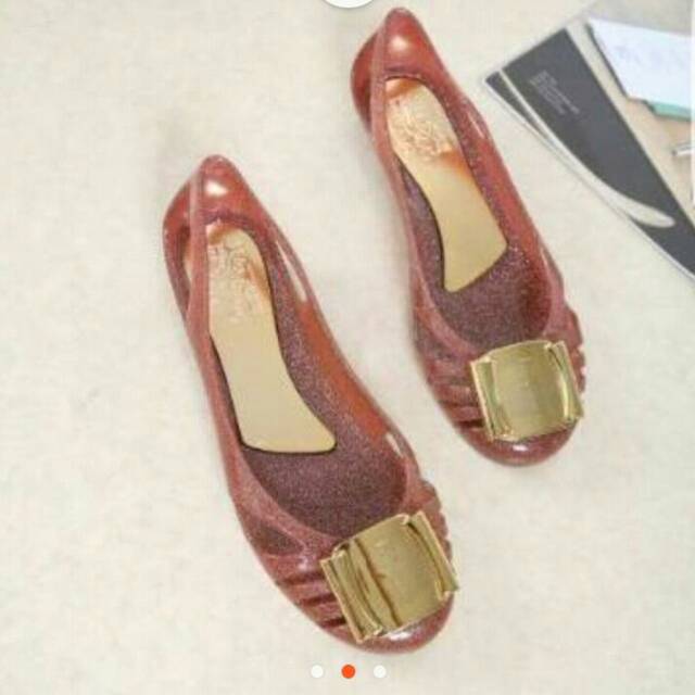 Salvatore ferragamo glitter jelly shoes