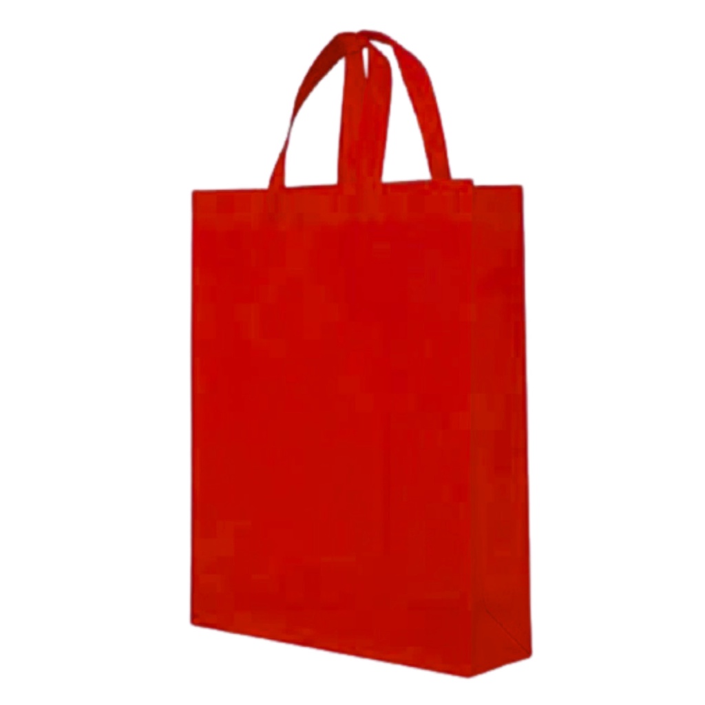 Tas Spunbond Tali 30x40x10 Handle Box / Kotak Goodie Bag Untuk Kantong Belanja Lipat, Sembako, Souveir Ulang tahun / Pernikahan / Hajatan / Pernikahan / Tasyakuran / Syukuran Polos Besar 30x40 Mudah di Kustom Sablon Murah-MERAH