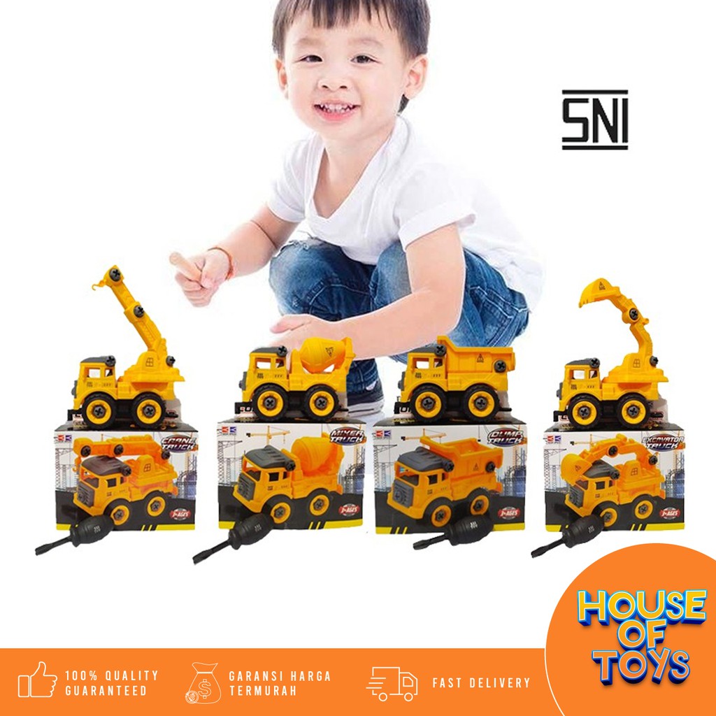 HOUSEOFTOYS ID MAINAN MOBIL DUMP TRUCK KOBE CRANE TRUK 