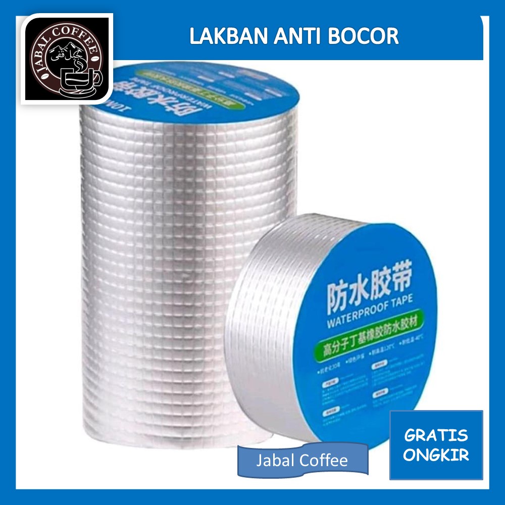 Lakban Aluminium Foil Butyl Waterproof 5 Meter / Lakban Anti Bocor 3 M 5 M / Lem Anti Air Aluminium / Tape Bening Serbaguna