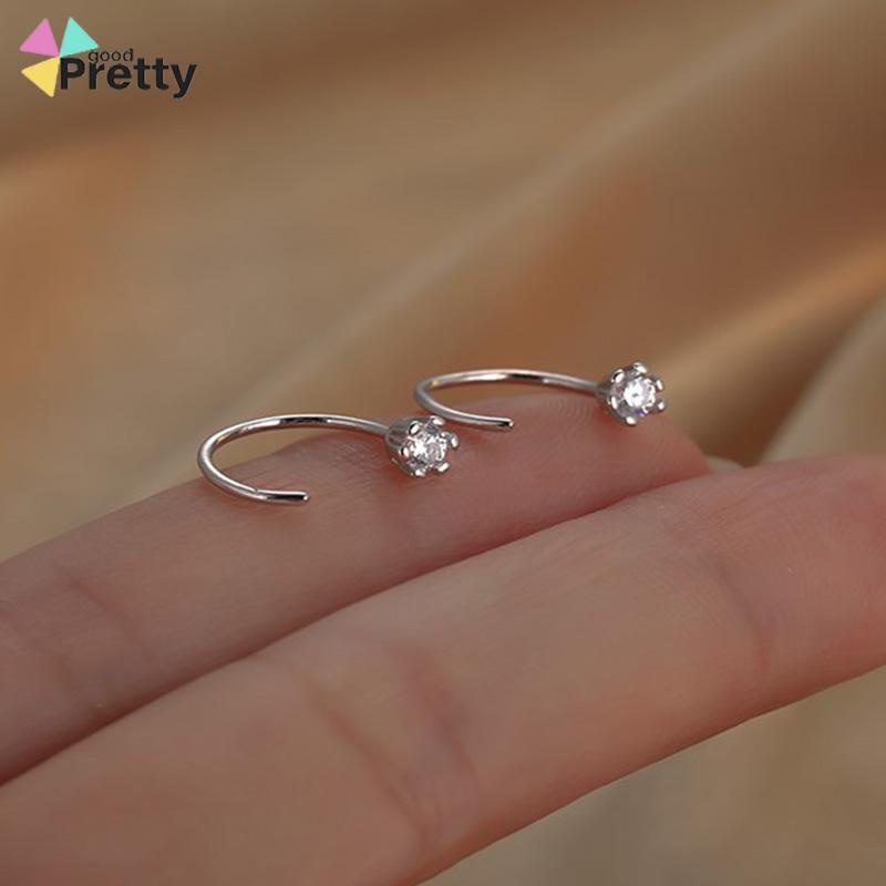 Anting Zirkon Temperamen Fashion Wanita Tidur Gratis Melepas Anting-Anting Trendi Yang Indah - PD