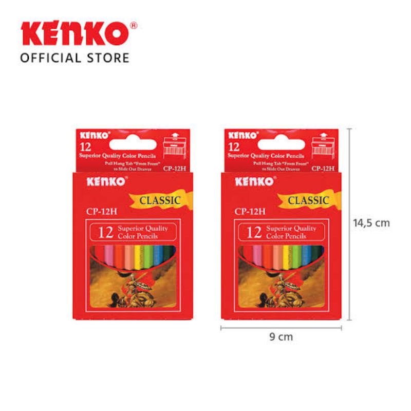 Pensil Warna Kenko Pendek 12 Warna