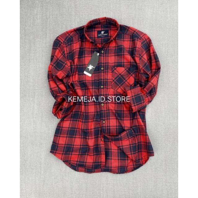 kemeja flanel motif kotak kotak lengan panjang cowok dan wanita Unisex pakaian kemeja Ootd hijab pre