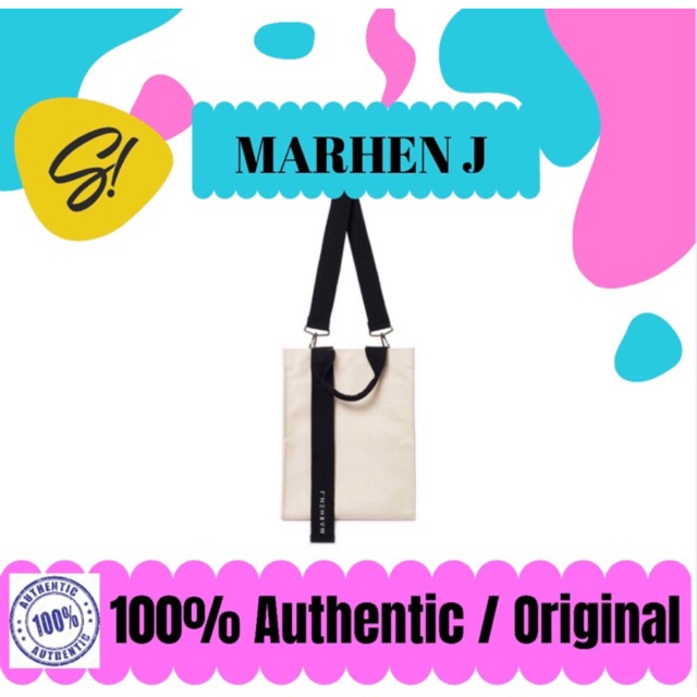 Marhen J Ricky Canvas Bag Ivory Tas Marhen J Asli Original Korea