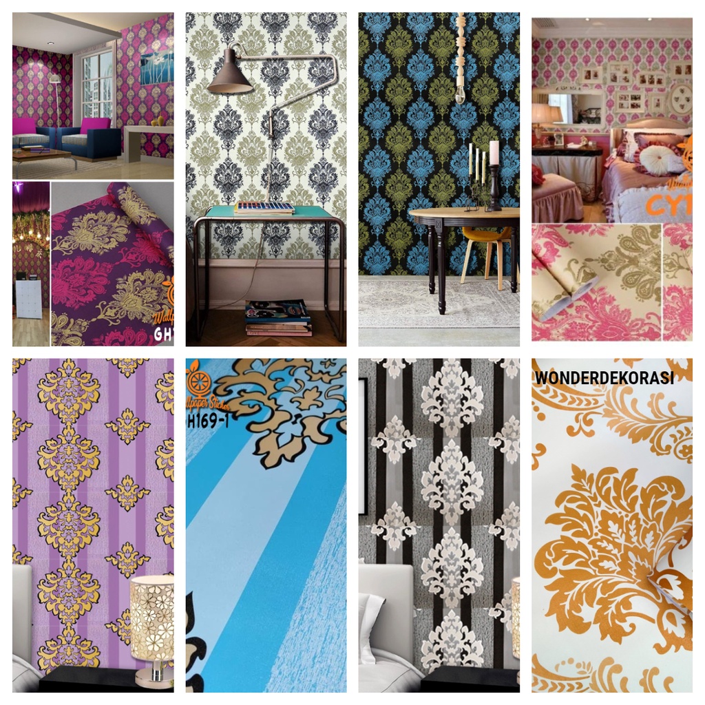 Wallpaper Dinding 3d Motif Batik Premium Stiker Dinding Murah Motif Batik Bunga Wallpaper Stiker 3d Wallstiker Aesthetic -Wonderdekorasi