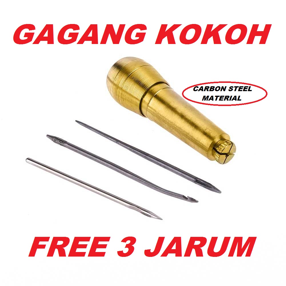 Alat Jarum Jahit Sepatu Sendal Gagang Carbon Steel Set Lengkap
