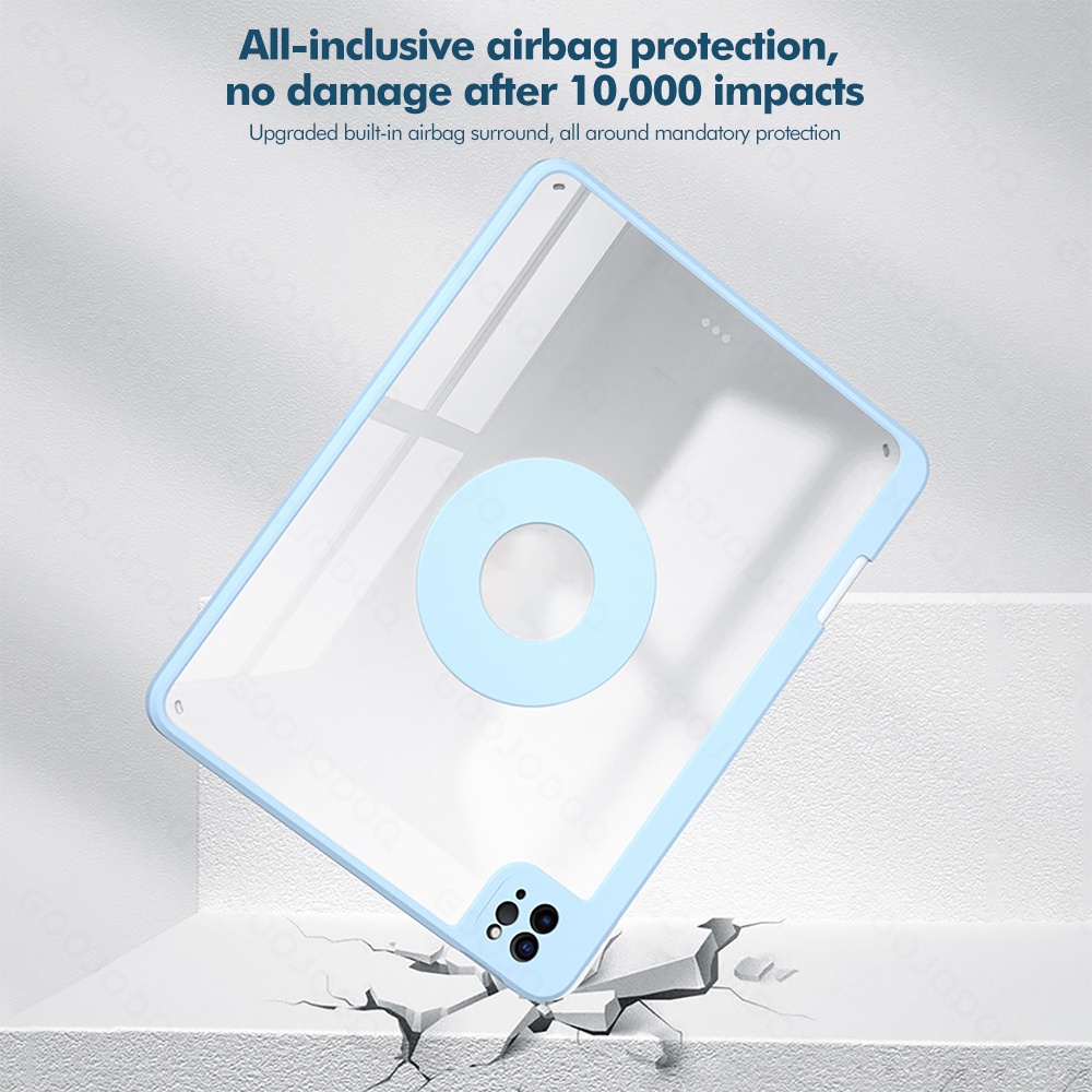【Beli dua diskon 20%】 GOOJODOQ Upgraded tablet case 360 Degree Rotating Case For ipad with Smart strong magnetic stand