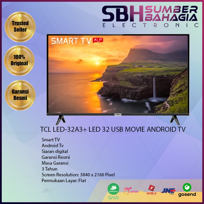 TCL LED-32A3+ LED 32 USB MOVIE ANDROID TV (NEW)(KHUSUS BANDUNG)