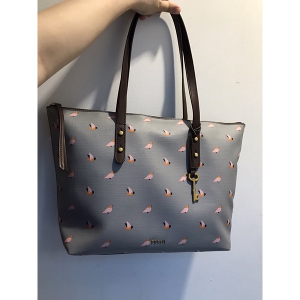 preloved fossil Jenna tote bird